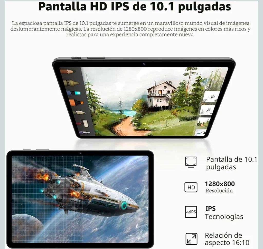 Tablet de 10" Android 16, 24 GB de RAM 64 GB ROM